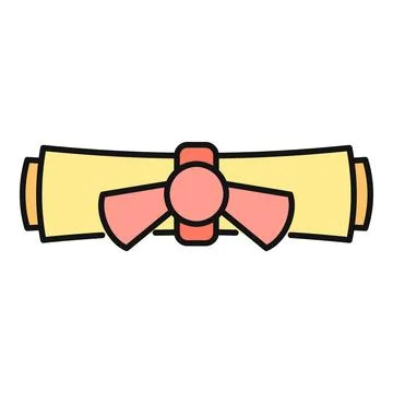 Rolled diploma scroll with ribbon symbolizing graduation Stock Illustration