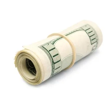 Rolled up dollar bills Stock Photos