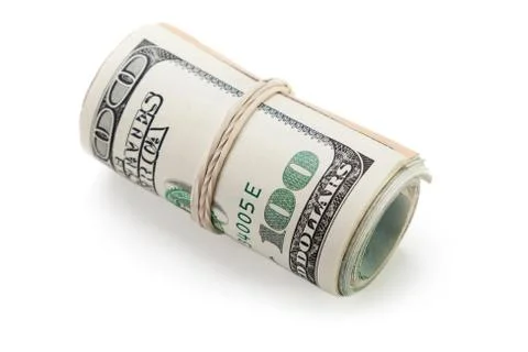 Rolled dollar currency Stock Photos