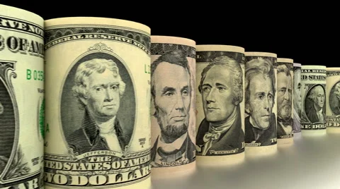 Rolled Dollars animation Stock Footage 45113839