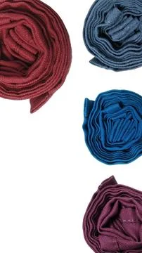 Rolled of fabrics on a white background. Foto stock