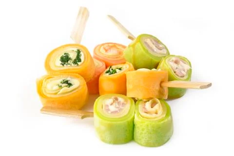 Rolled ham and cheese Stock Photos