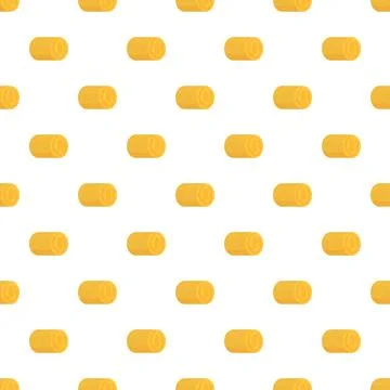 Rolled hay bales repeating pattern on white Stock-Illustration