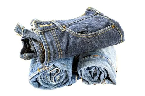 Rolled jeans isolate Stock-Fotos