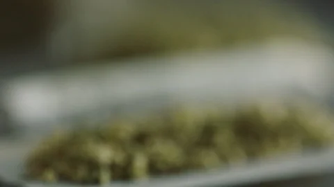 Rolled joints rack focus 스톡 동영상 94356469