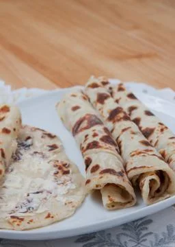 Rolled lefse - close up Stock Photos