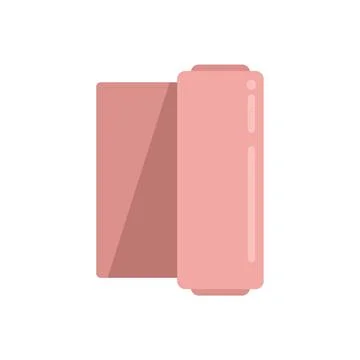 Rolled mat icon flat vector. Carpet gym Stock Illustration