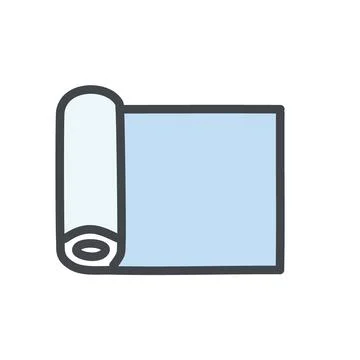 Rolled up mat. Rolled up mat, ready for use. Perfect for yoga, exercise, or.. Stock Illustration