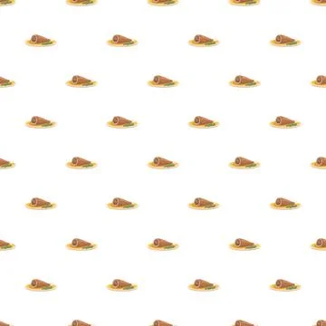 Rolled meat dish pattern for culinary background 스톡 일러스트
