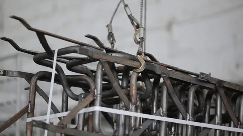 Rolled metal pipes Stock Footage 76934938