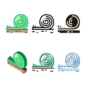 Rolled multistyle artificial turf icon vector outline Stock Illustration