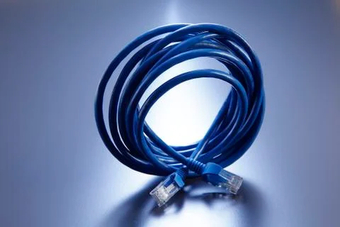 Rolled network cable Stock Photos