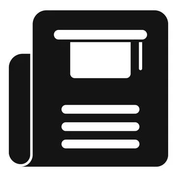 Rolled up newspaper icon representing latest news and journalism Stock Illustration