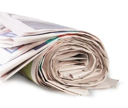 Rolled up newspaper Stock Photos