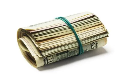 Rolled Up Old US Dollar Bills Stock Photos