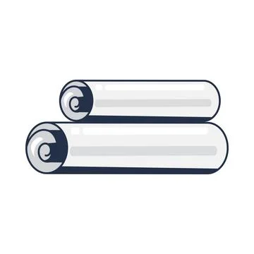 Rolled paper documents flat illustration 스톡 일러스트