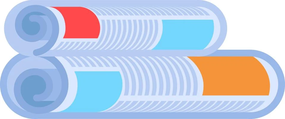 Rolled Up Paper Newspapers Stack Illustrazione stock