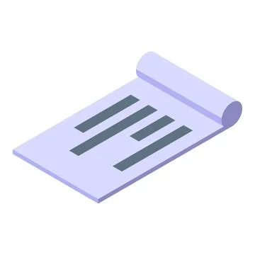 Rolled paper representing planning and organization in isometric view Illustrazione stock