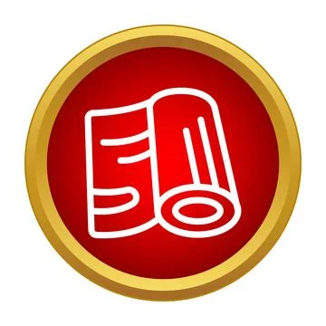Rolled paper scroll document icon in circle Stock Illustration