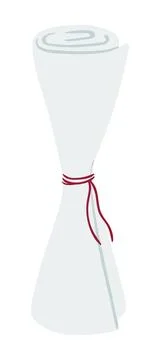 Rolled up paper tied with string Stock Illustration