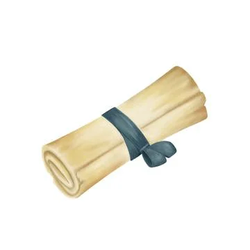 Rolled parchment illustration Illustrazione stock