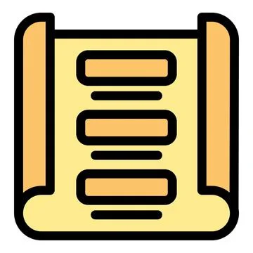 Rolled parchment with lines representing a checklist or ancient document Illustrazione stock