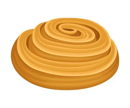 Rolled Pastry Isolated on White Background Vector Food Element Stock Illustration