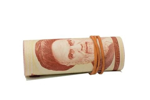 Rolled rial banknotes Stock Photos