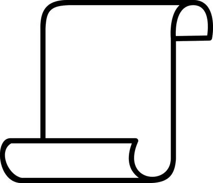 Rolled scroll paper document outline icon イラスト素材