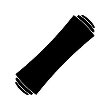 Rolled up scroll paper icon isolated on white background. Stock Illustration