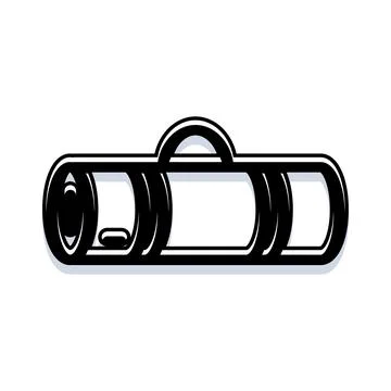 Rolled sleeping bag or camping mat with handle Illustration