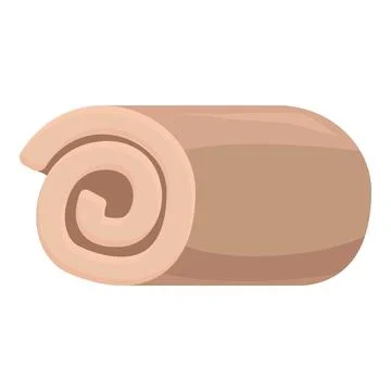 Rolled sponge cake laying on white background Stock Illustration