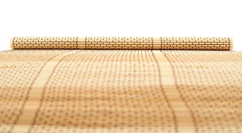 Rolled straw mat Stock Photos