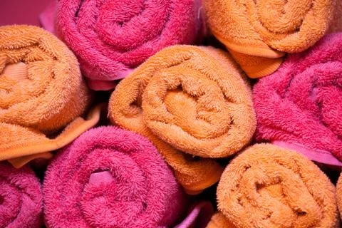 Rolled up towels Stock Photos