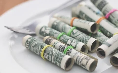 Rolled US Dollars Stock Photos