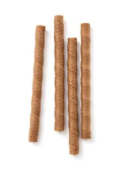 Rolled wafer on white background Stock Photos