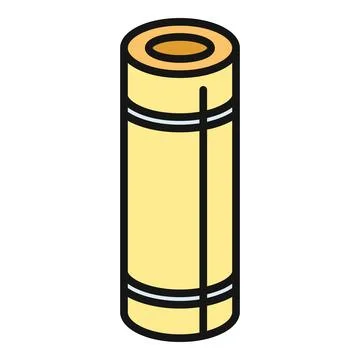 Rolled yoga mat for exercise and fitness icon Stock Illustration