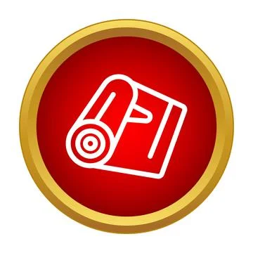 Rolled yoga mat icon for exercise and fitness Stock Illustration