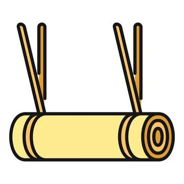 Rolled yoga mat or sleeping pad icon Illustration