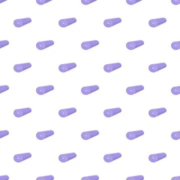 Rolled yoga mat seamless pattern for wellness background Stock Illustration