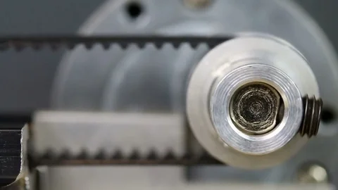 Roller and engine belt on machine Stock Footage 81583530
