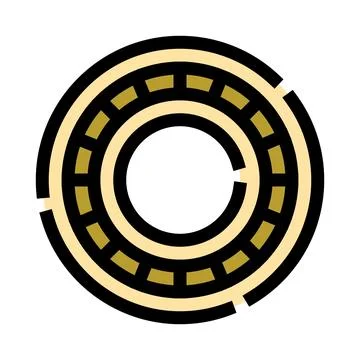 Roller bearing mechanical part engineering rotation icon Stock Illustration