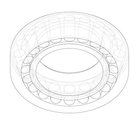 Roller bearing. Vector Illustrazione stock
