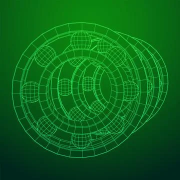 Roller bearing. Wireframe vector illustration. Ilustración de archivo