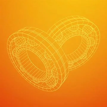 Roller bearing. Wireframe vector illustration. Illustrazione stock