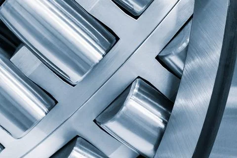 Roller bearings on white background, blank for creativity close-up selective  Foto stock