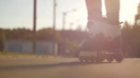 Roller blades skating Stock Footage 39192331