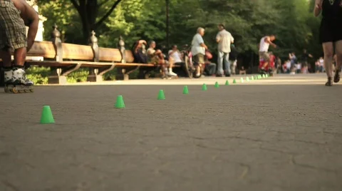 Roller Blading in Central Park NYC 2 Stock Footage 625763