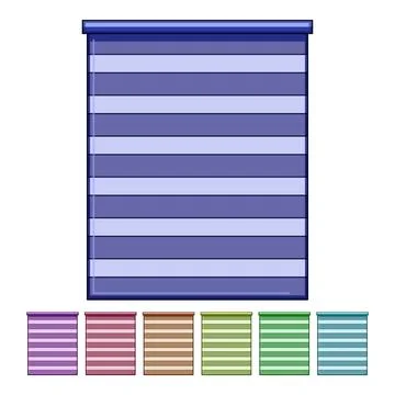 Roller blind with alternating striped pattern design Stock Illustration