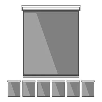 Roller blind blocking sunlight and providing privacy Illustrazione stock